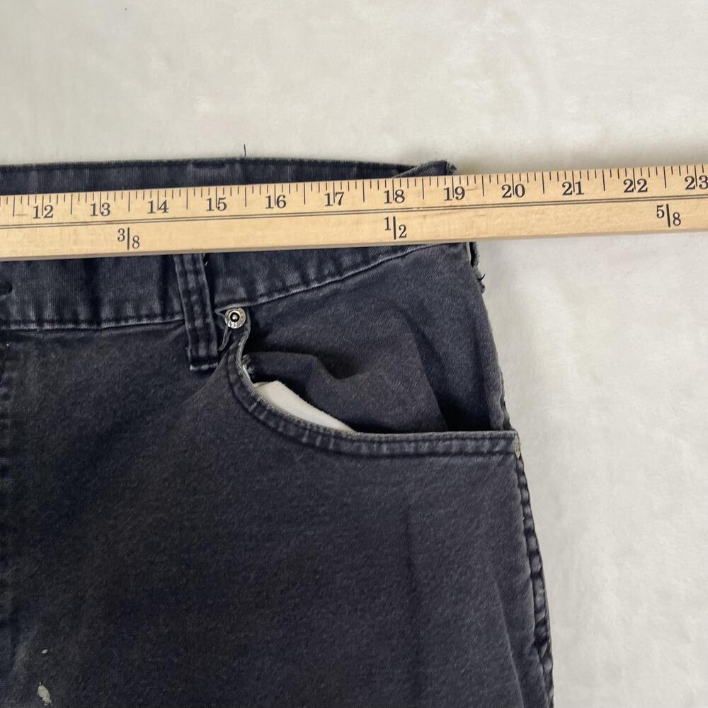 Dickies Carpenter Jeans Mens 38x32 Black Relaxed Straight Work Denim Faded Wash - Picture 7 of 13
